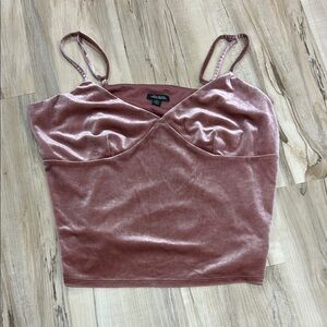 Wild fable Pink velvet Sleeveless Bustier Camisole adjustable straps